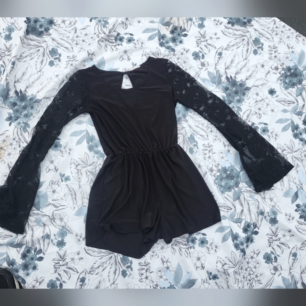 Black lace romper